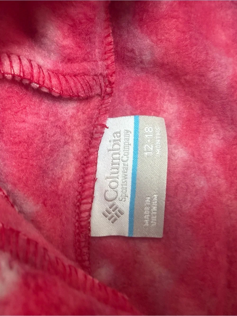 Columbia Pink Patterned Fleece One-Piece Hooded Footie